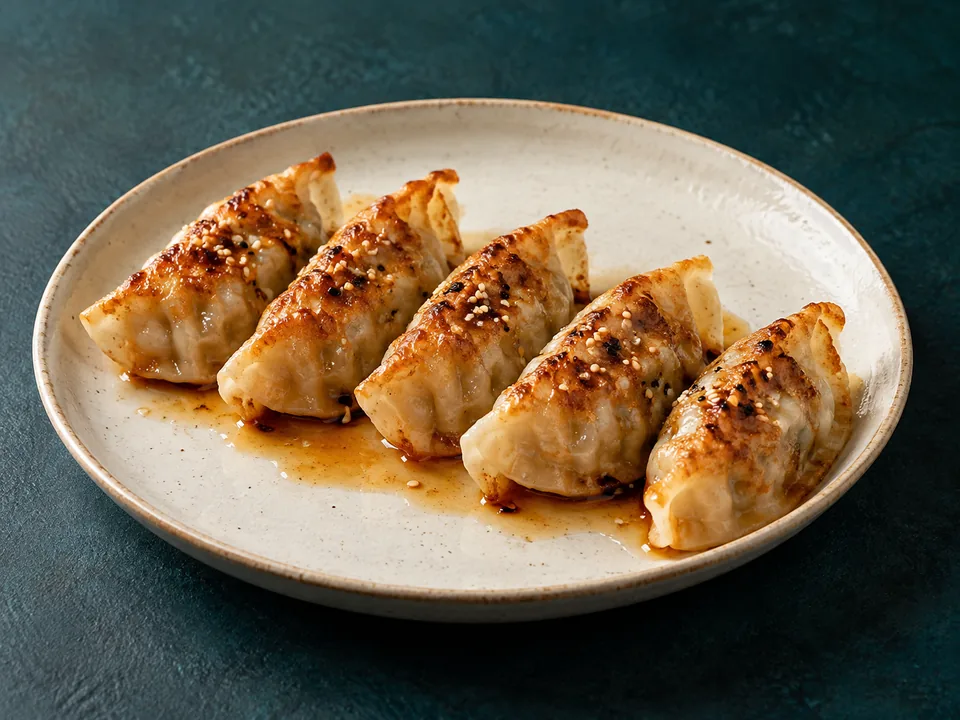 Imagen ilustrativa de Gyozas. Ejemplo: Relleno: Pollo