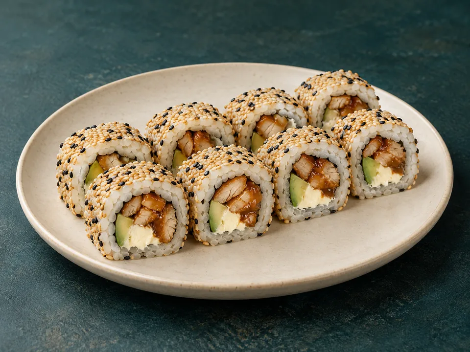 Imagen ilustrativa de California Teriyaki Tori. Ejemplo: Envoltura: Sésamo